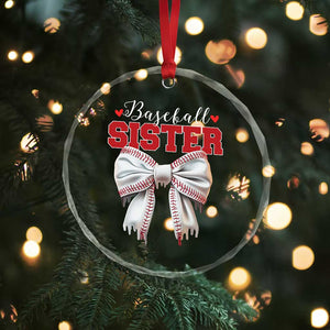 Baseball Sister Crystal Glass Ornament Soft Ball Game Day Dripping Ice Cream Coquette Bow TS02 Print Your Wear