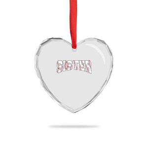 Baseball Sister Heart Crystal Glass Ornament Retro Varsity Baseball Season Family TS10 Print Your Wear