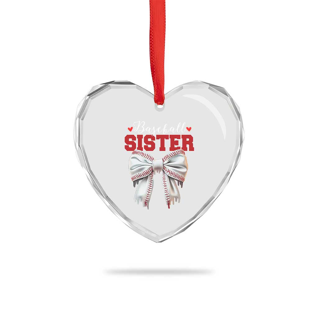 Baseball Sister Heart Crystal Glass Ornament Soft Ball Game Day Dripping Ice Cream Coquette Bow TS02 Print Your Wear