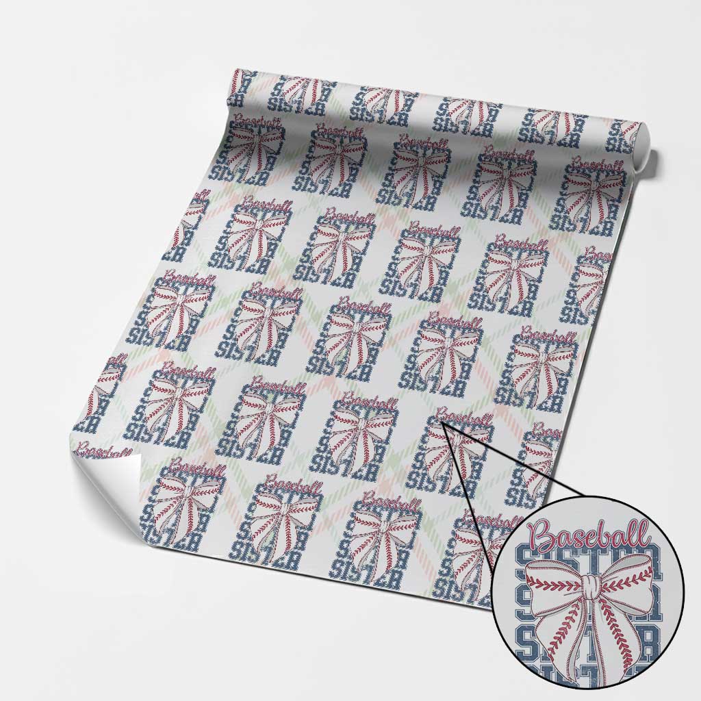 Baseball Sister Wrapping Paper Roll Coquette Bow Biggest Fan Sport Lovers Girl TS10 Christmas Plaid Print Your Wear