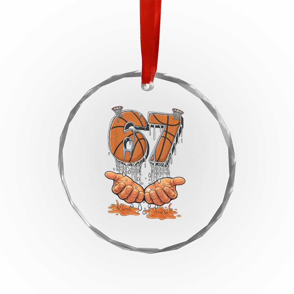 Basketball 67 Six Seven Funny Gen Alpha Meme Drip Crystal Glass Ornament TS11 Print Your Wear