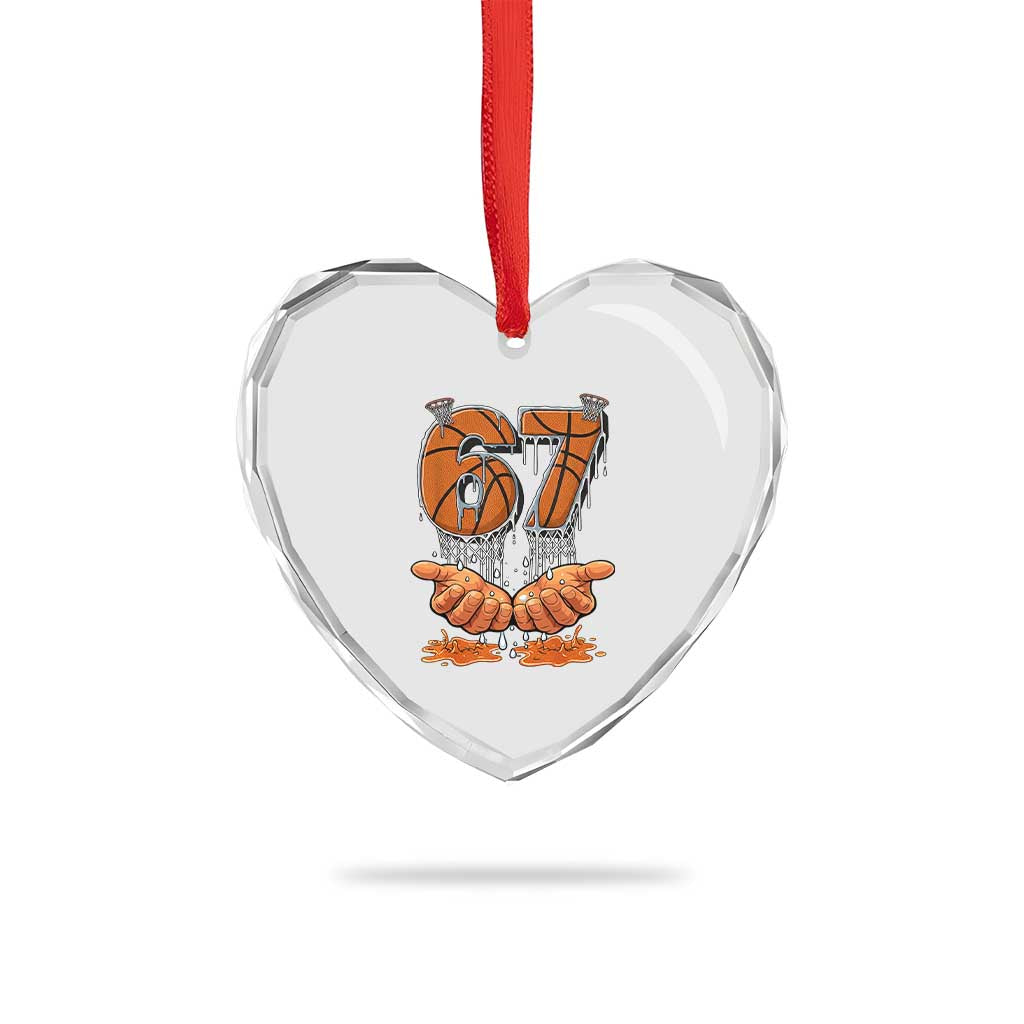 Basketball 67 Six Seven Funny Gen Alpha Meme Drip Heart Crystal Glass Ornament TS11 Print Your Wear