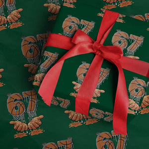 Basketball 67 Six Seven Funny Gen Alpha Meme Drip Wrapping Paper Roll TS11 Green Print Your Wear