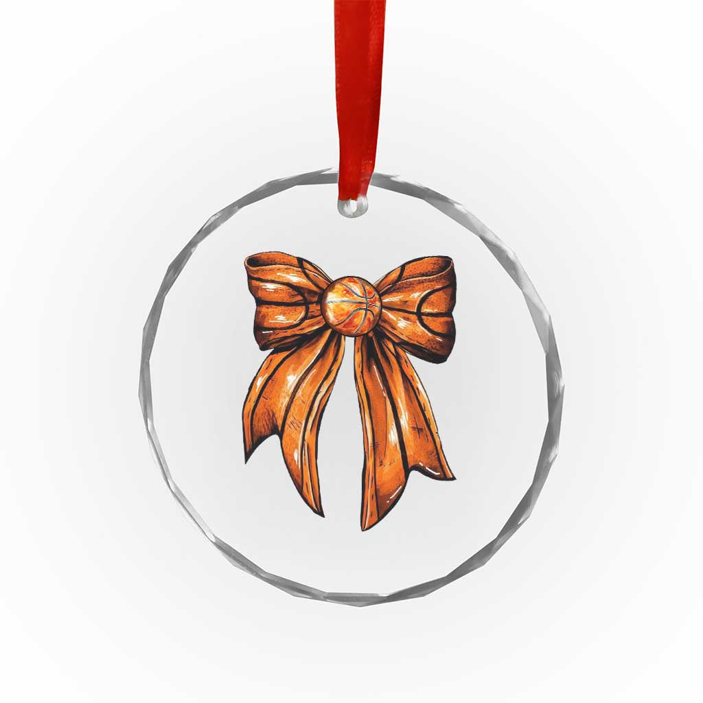 Basketball Coquette Bow Crystal Glass Ornament Game Day TS10 Print Your Wear