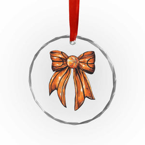 Basketball Coquette Bow Crystal Glass Ornament Game Day TS10 Print Your Wear