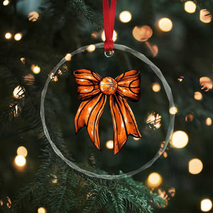 Basketball Coquette Bow Crystal Glass Ornament Game Day TS10 Print Your Wear