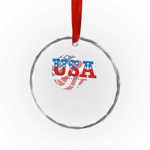 Basketball Crystal Glass Ornament USA Patriotic American Flag Stars and Stripes Team Sport Fan TS02 Print Your Wear