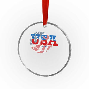 Basketball Crystal Glass Ornament USA Patriotic American Flag Stars and Stripes Team Sport Fan TS02 Print Your Wear