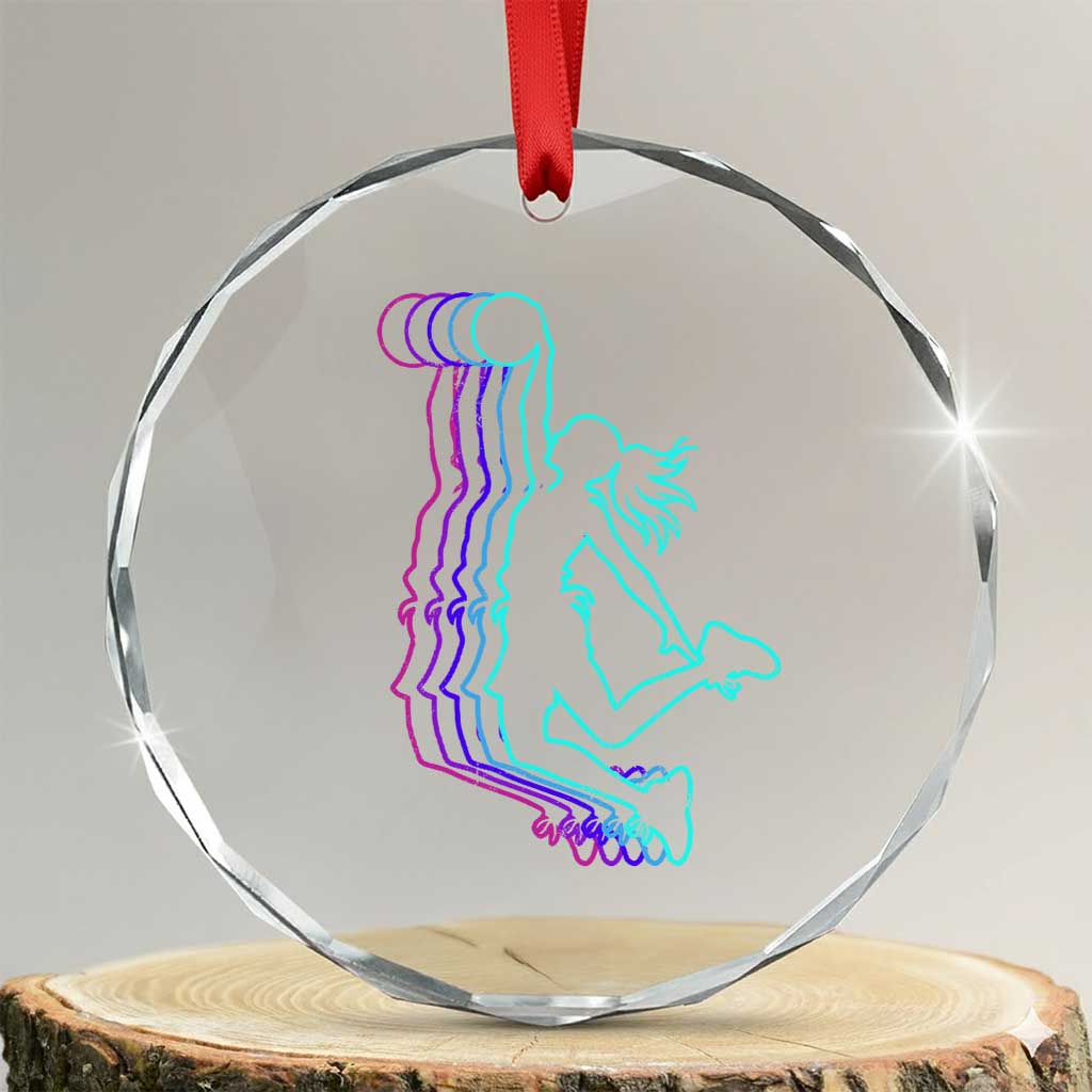 Basketball Girl Crystal Glass Ornament Player Slam Dunk Teens Girls TS10 Transparent Glass 3'' Circle Print Your Wear