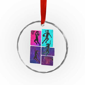 Basketball Girls Crystal Glass Ornament Retro Neon Girl Dunk Hoop Sports TS10 Transparent Glass 3'' Circle Print Your Wear