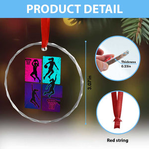 Basketball Girls Crystal Glass Ornament Retro Neon Girl Dunk Hoop Sports TS10 Print Your Wear