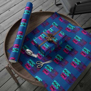 Basketball Girls Wrapping Paper Roll Retro Neon Girl Dunk Hoop Sports TS10 Blue Print Your Wear