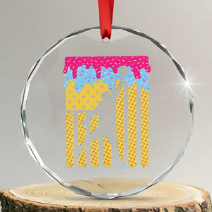 Basketball Ice Cream Drip American Flag Youth Players Crystal Glass Ornament TS11 Transparent Glass 3'' Circle Print Your Wear