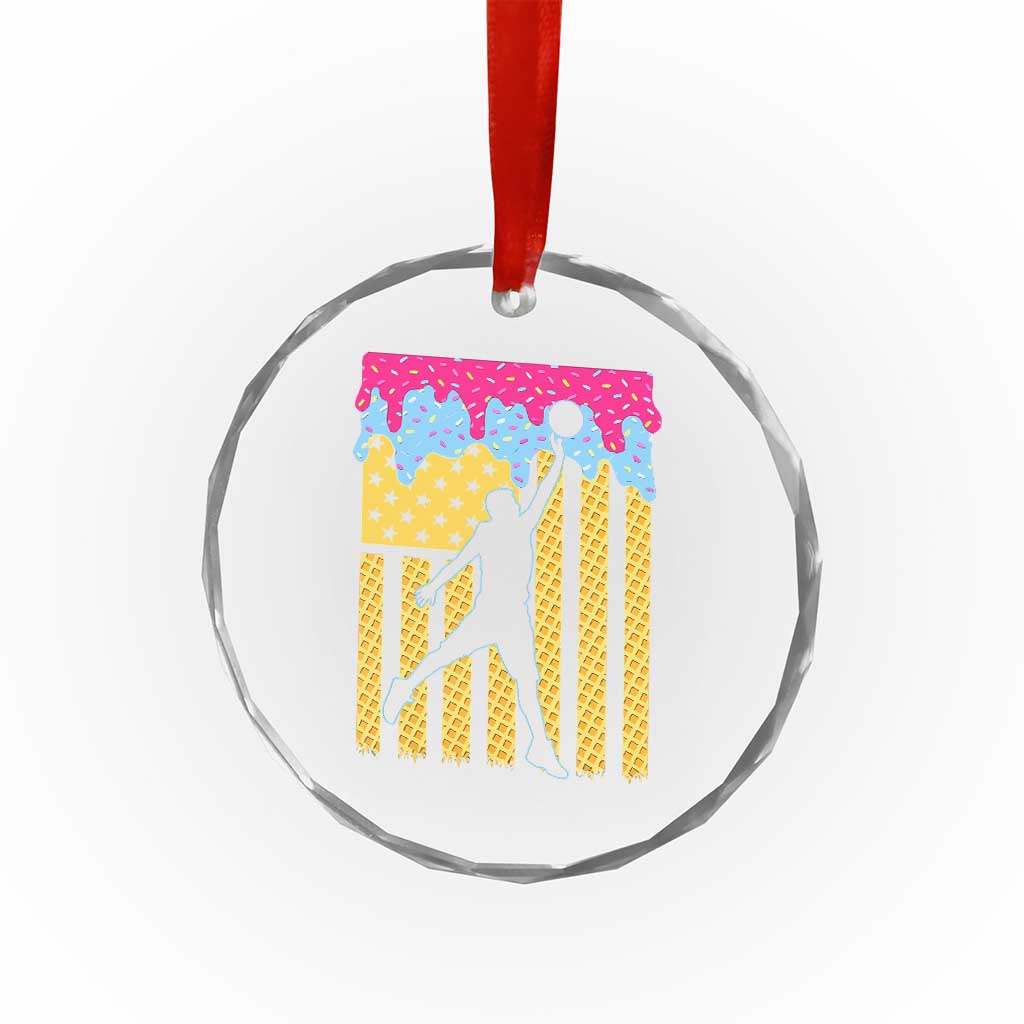 Basketball Ice Cream Drip American Flag Youth Players Crystal Glass Ornament TS11 Print Your Wear