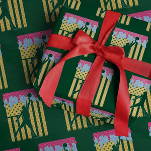 Basketball Ice Cream Drip American Flag Youth Players Wrapping Paper Roll TS11 Green Print Your Wear