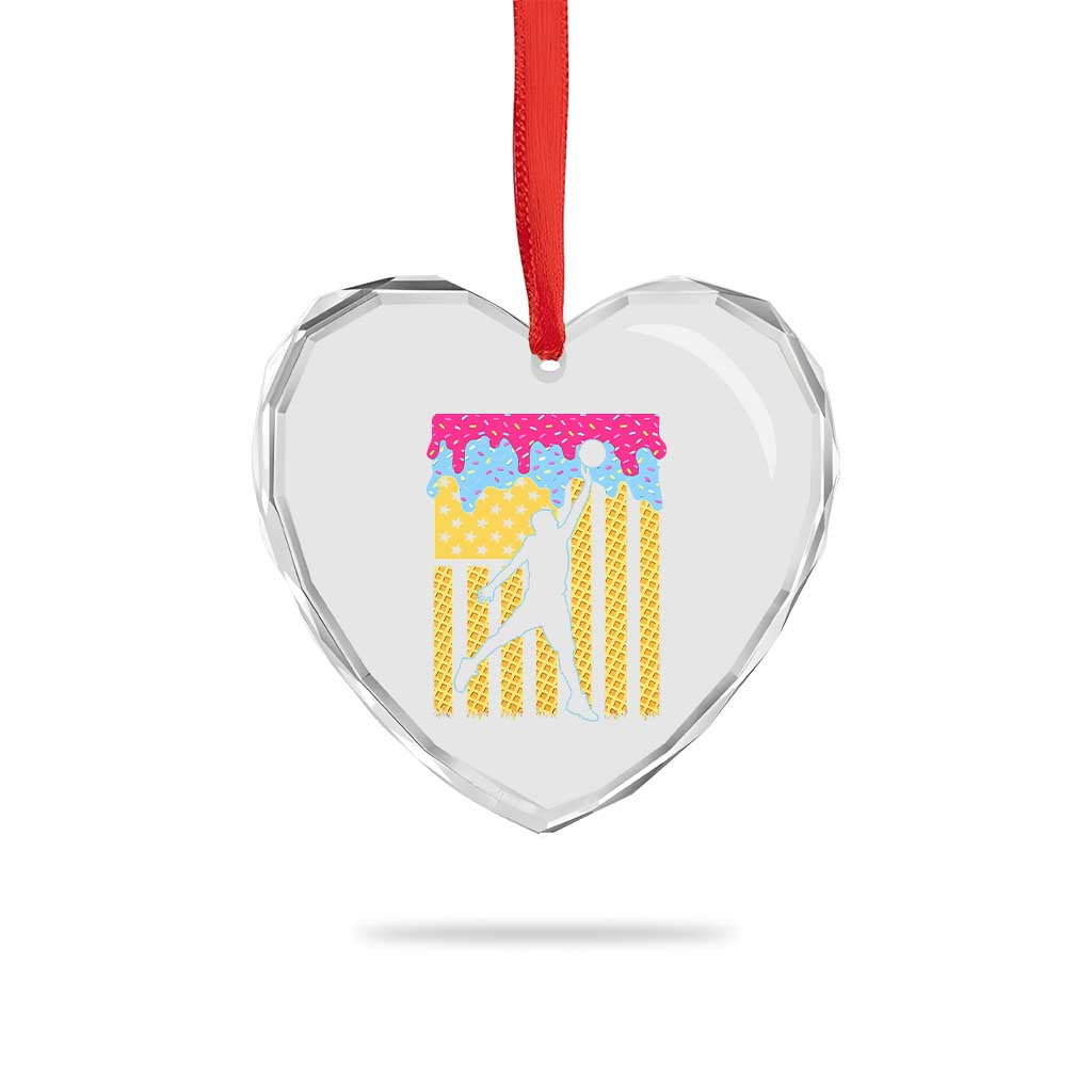 Basketball Ice Cream Drip American Flag Youth Players Heart Crystal Glass Ornament TS11 Print Your Wear