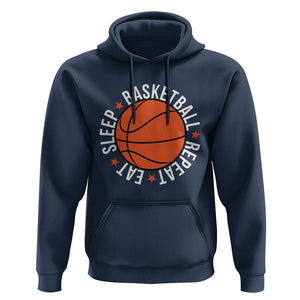 Basketball Lover Hoodie Eat Sleep Basketball Repeat TS11 Navy Print Your Wear