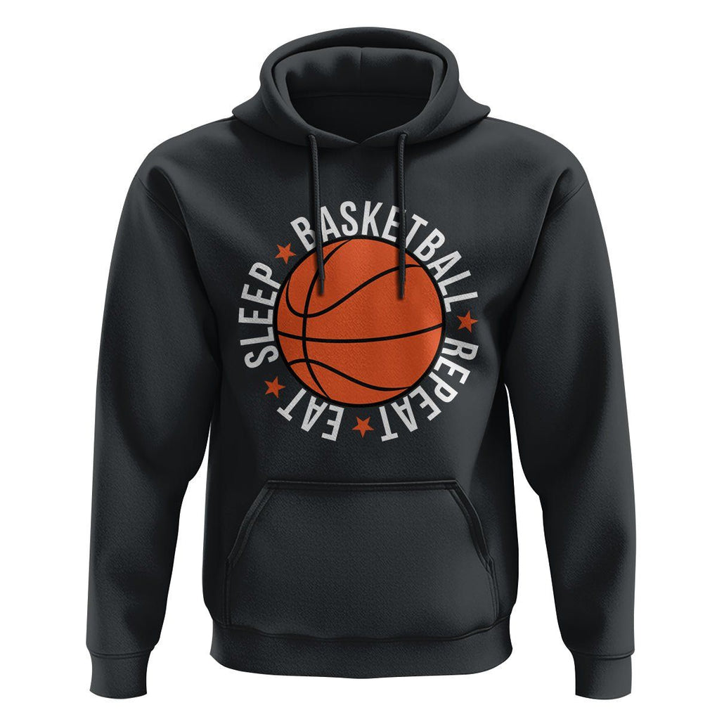 Basketball Lover Hoodie Eat Sleep Basketball Repeat TS11 Black Print Your Wear