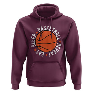 Basketball Lover Hoodie Eat Sleep Basketball Repeat TS11 Maroon Print Your Wear