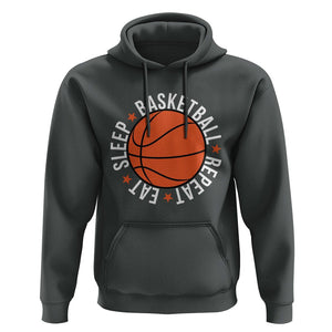 Basketball Lover Hoodie Eat Sleep Basketball Repeat TS11 Dark Heather Print Your Wear