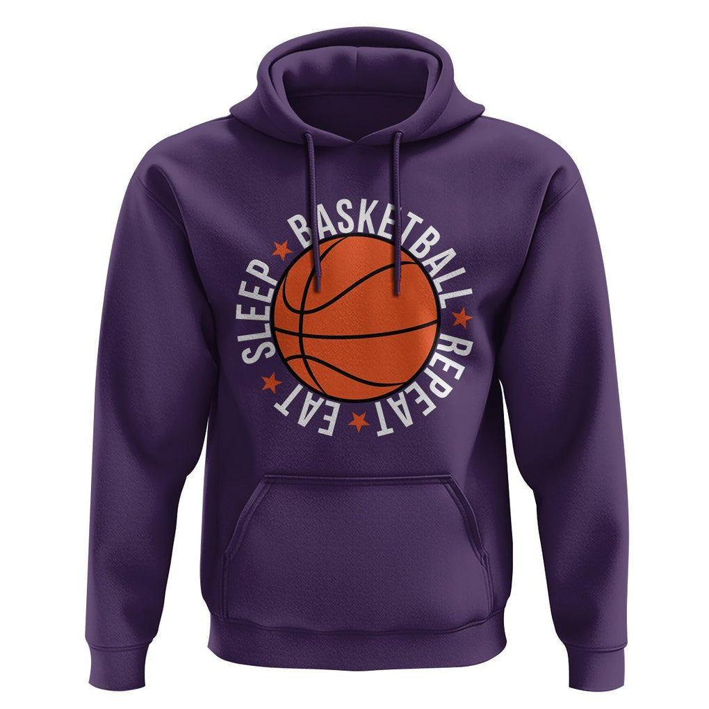 Basketball Lover Hoodie Eat Sleep Basketball Repeat TS11 Purple Print Your Wear