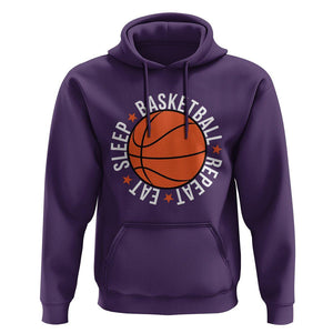 Basketball Lover Hoodie Eat Sleep Basketball Repeat TS11 Purple Print Your Wear