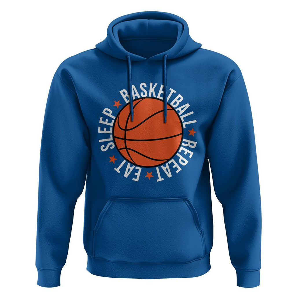 Basketball Lover Hoodie Eat Sleep Basketball Repeat TS11 Royal Blue Print Your Wear