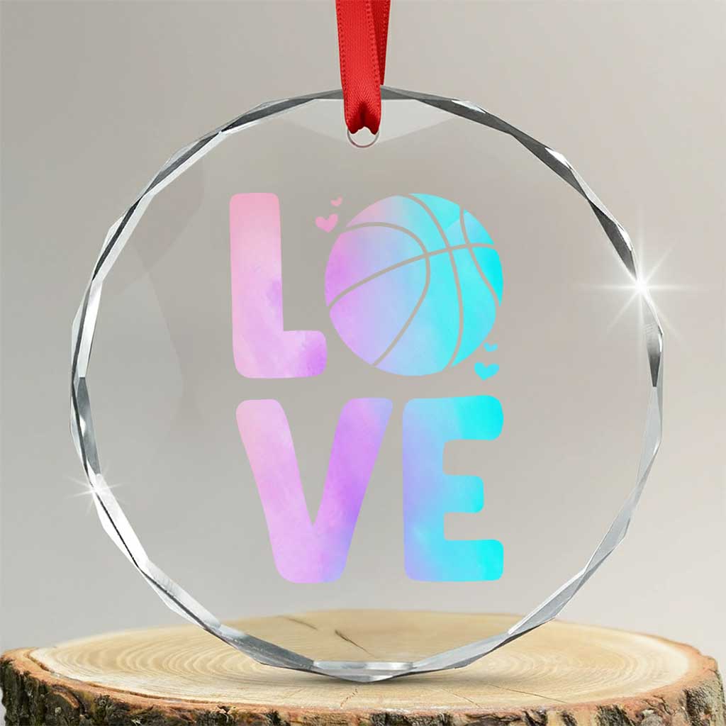 Basketball Lovers Crystal Glass Ornament Basketball Mom Sports Fan TS10 Transparent Glass 3'' Circle Print Your Wear