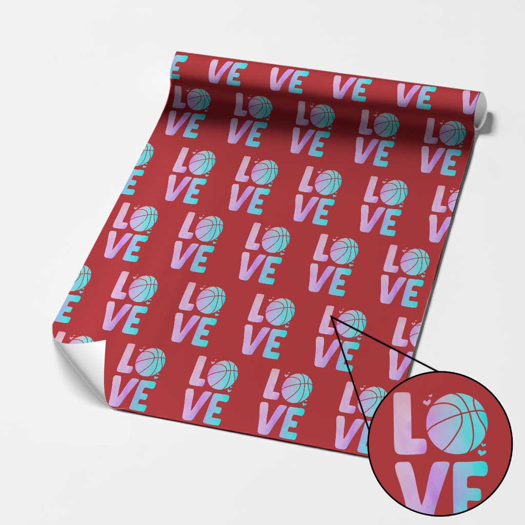 Basketball Lovers Wrapping Paper Roll Basketball Mom Sports Fan TS10 Red Print Your Wear