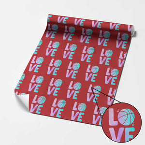 Basketball Lovers Wrapping Paper Roll Basketball Mom Sports Fan TS10 Red Print Your Wear