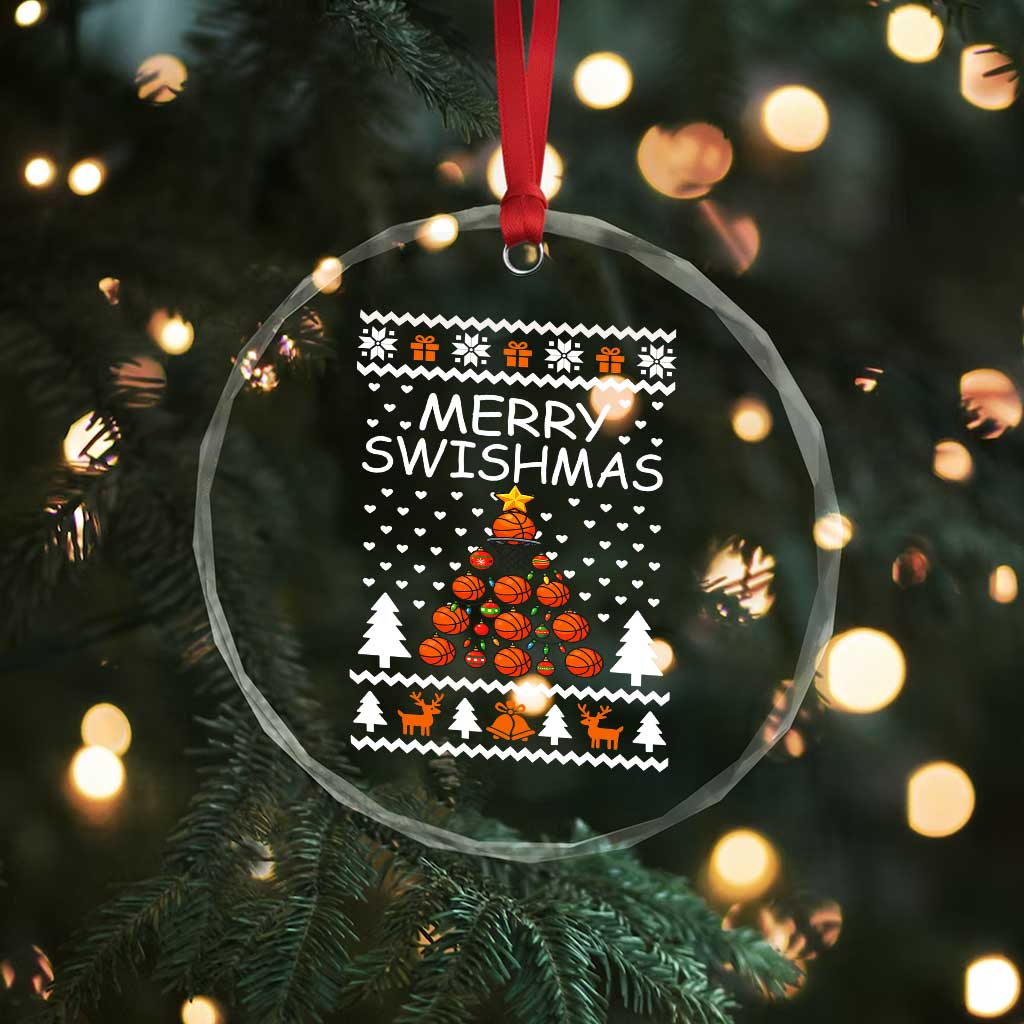 Basketball Merry Swishmas Crystal Glass Ornament Xmas Tree Sports TS12 Print Your Wear