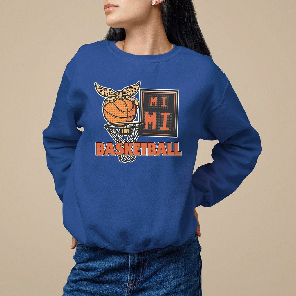 Basketball Mimi Bandana Leopard Mother's Day Sweatshirt TS09 Royal Blue Printyourwear