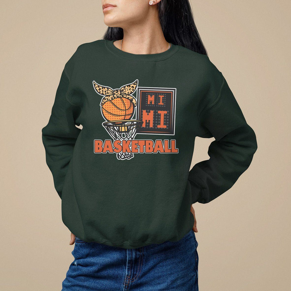 Basketball Mimi Bandana Leopard Mother's Day Sweatshirt TS09 Dark Forest Green Printyourwear