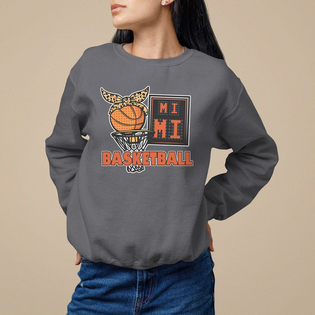 Basketball Mimi Bandana Leopard Mother's Day Sweatshirt TS09 Charcoal Printyourwear