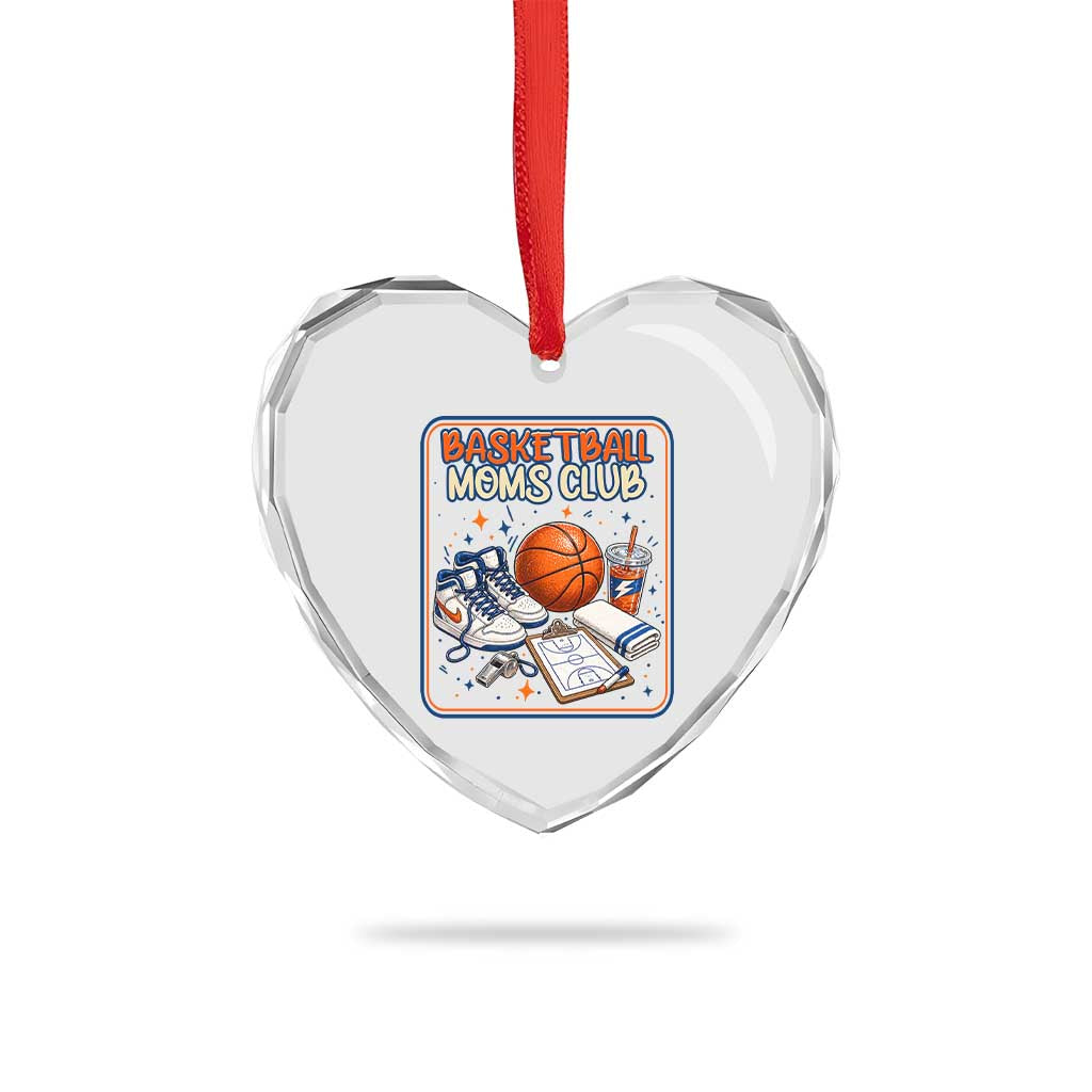 Basketball Moms Club Heart Crystal Glass Ornament Funny Mother’s Day Gift TS14 Print Your Wear