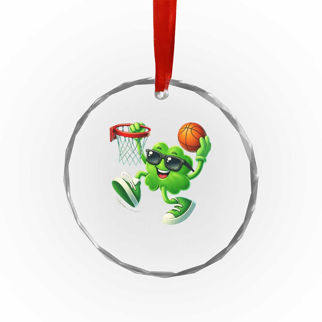 Basketball St Patricks Day Crystal Glass Ornament Cute Irish Shamrock Playing Basketball Player Team Boys TS10 Print Your Wear