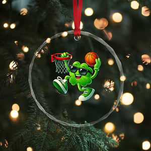 Basketball St Patricks Day Crystal Glass Ornament Cute Irish Shamrock Playing Basketball Player Team Boys TS10 Print Your Wear