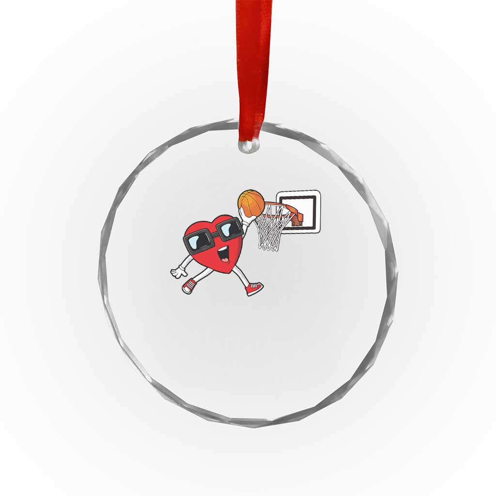 Basketball Valentines Crystal Glass Ornament Cute Red Heart Playing Basketball Player Team Boys TS10 Print Your Wear