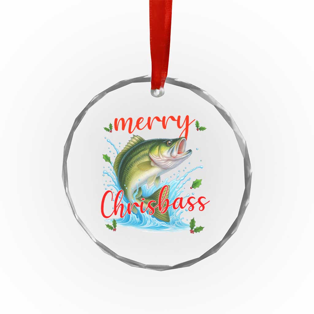 Bass Fish Christmas Crystal Glass Ornament Merry Chrisbass TS14 Print Your Wear
