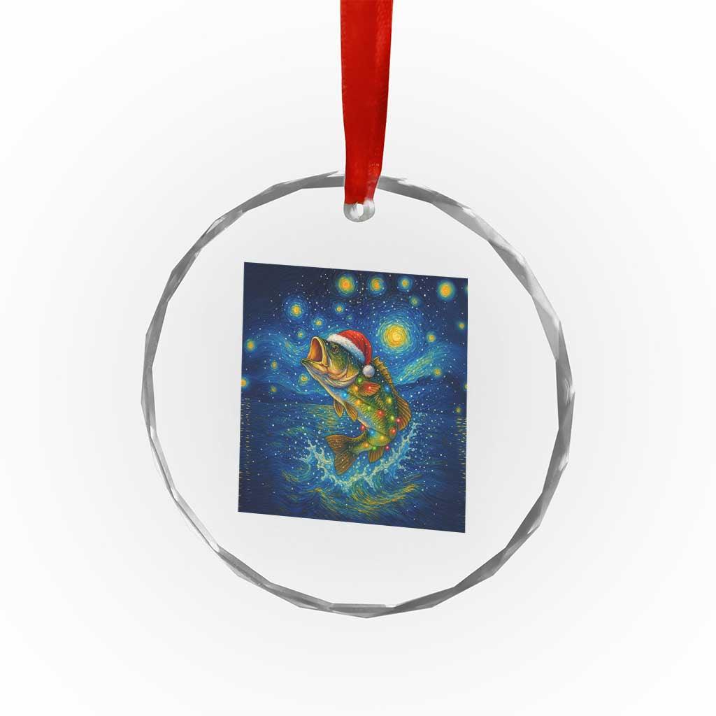 Bass Fish Christmas Crystal Glass Ornament Starry Night Fishing Van Gogh TS14 Print Your Wear
