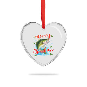 Bass Fish Christmas Heart Crystal Glass Ornament Merry Chrisbass TS14 Print Your Wear