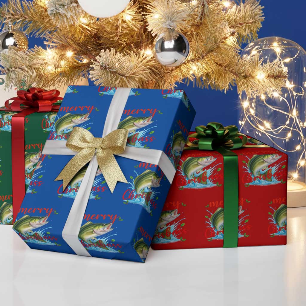 Bass Fish Christmas Wrapping Paper Roll Merry Chrisbass TS14 Print Your Wear