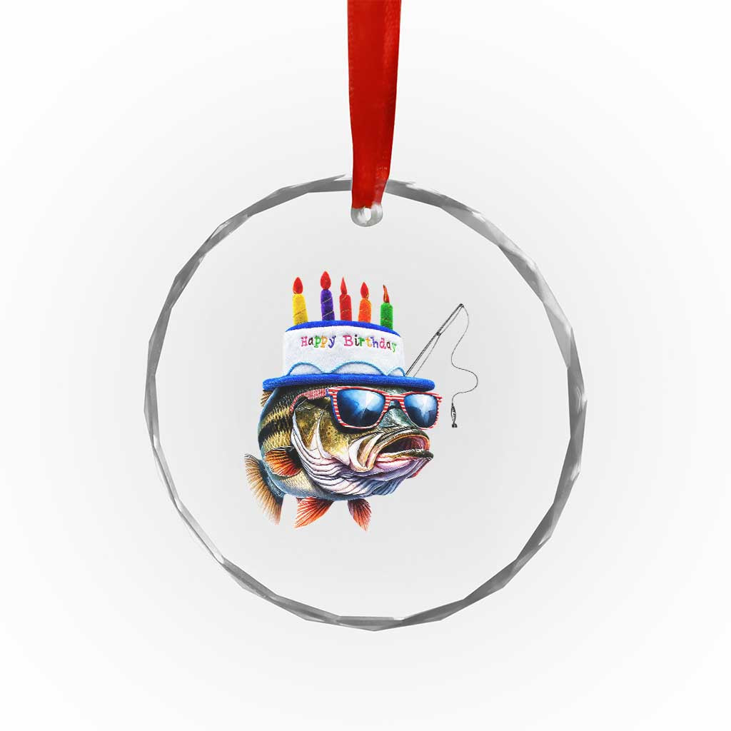 Bass Fishing Birthday Crystal Glass Ornament Fish Party Theme