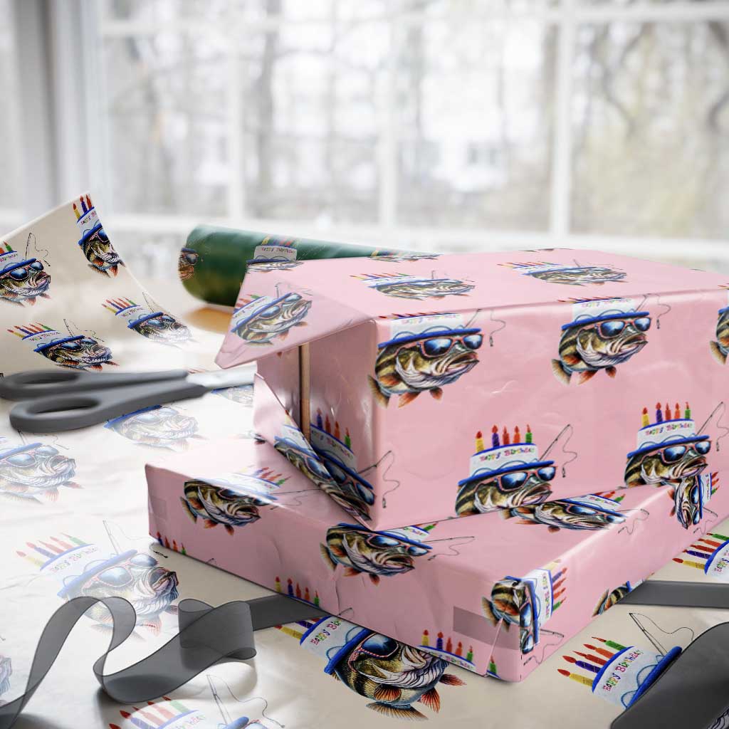 Bass Fishing Birthday Wrapping Paper Roll Fish Party Theme