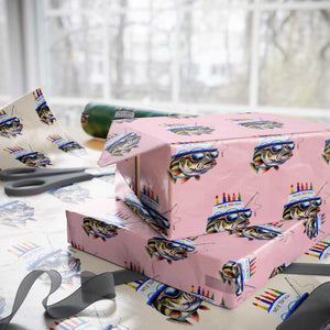 Bass Fishing Birthday Wrapping Paper Roll Fish Party Theme