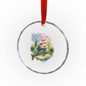 Bass Fishing Patriotic American Flag Crystal Glass Ornament TS14 Print Your Wear
