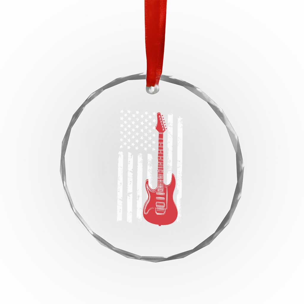Bass Guitar Player Crystal Glass Ornament USA American Flag Musician Guitarist TS10 Print Your Wear