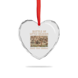 Battle of Little Bighorn Heart Crystal Glass Ornament Courage Honor Remember Native American