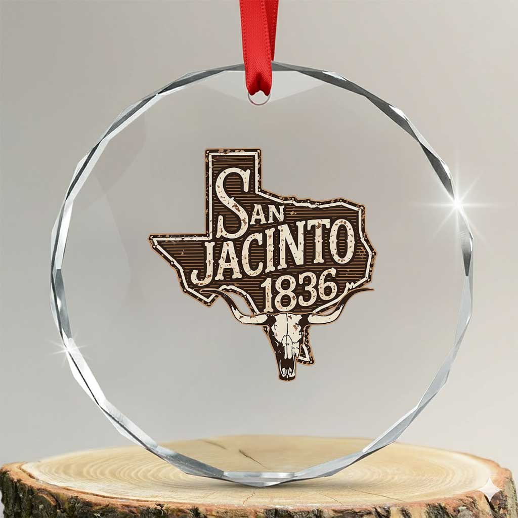 Battle of San Jacinto 1836 Texas History Independence Day Crystal Glass Ornament TS11 Transparent Glass 3'' Circle Print Your Wear