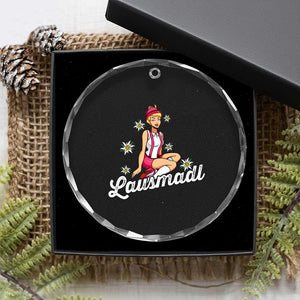 Bavarian Pin Up Girl Lausmadl Crystal Glass Ornament Oktoberfest Edelweiss Flowers TS02 Print Your Wear